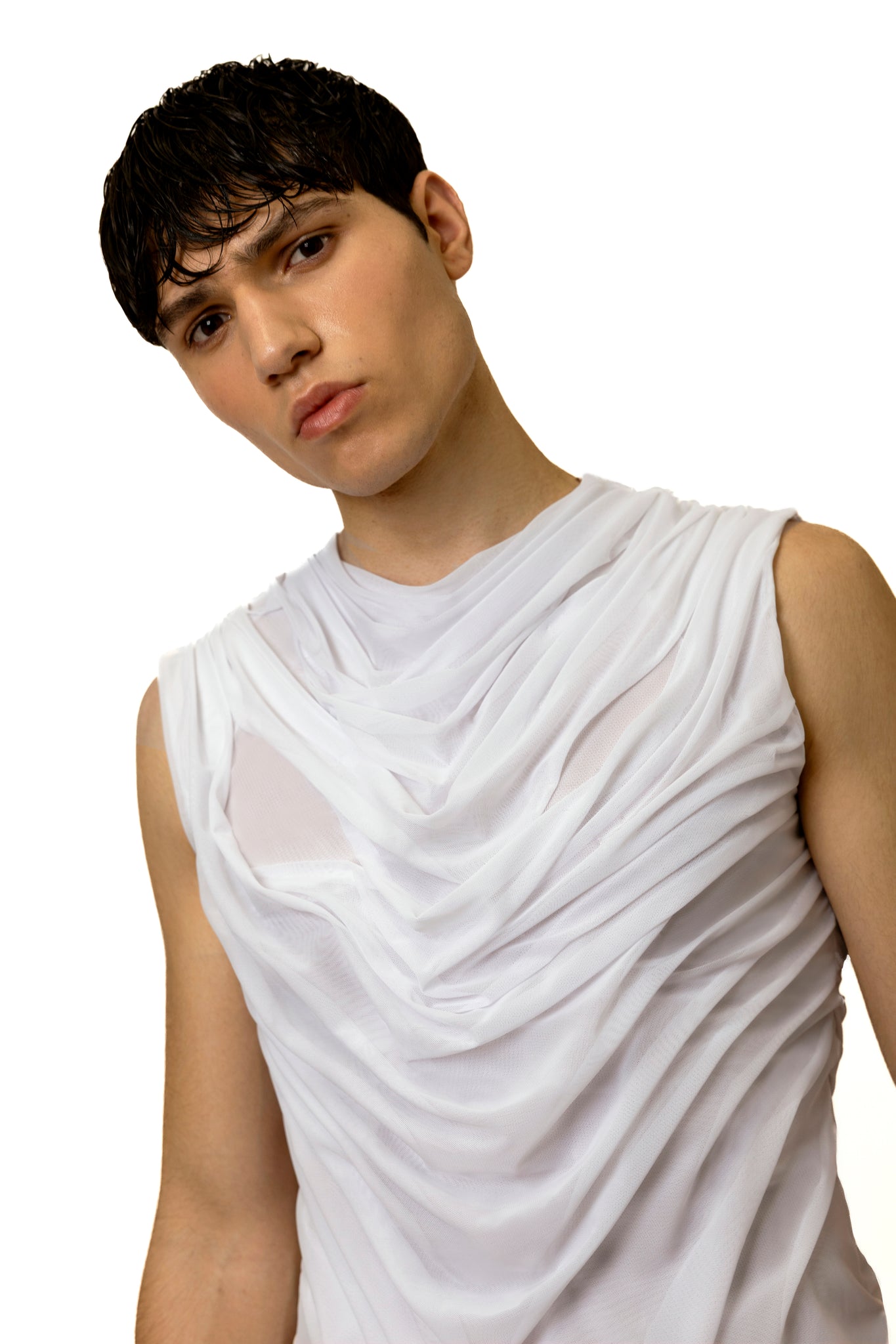 Wetlook Tank Top White